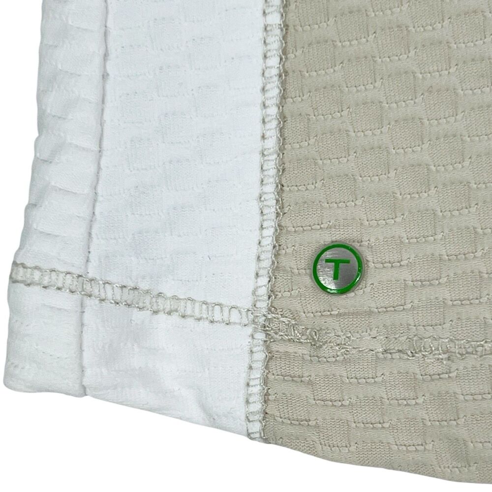 Tail Tech Golf Beige White Textured 1/4 Zip Long Sleeve Pullover Women’s Medium - Picture 6 of 10